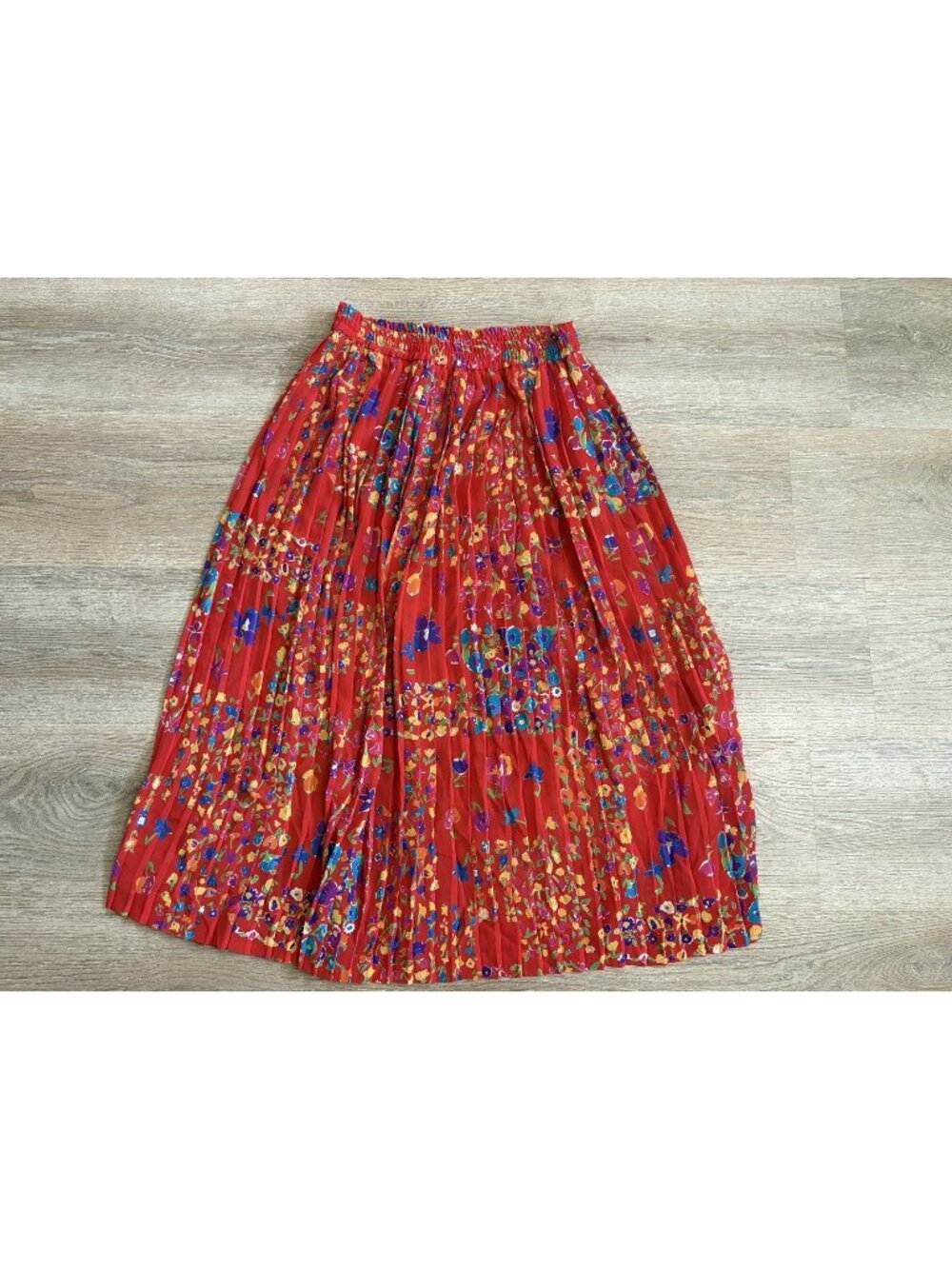 IB Diffusion Ladies Floral Pull On Pleated Midi Skirt Size 8